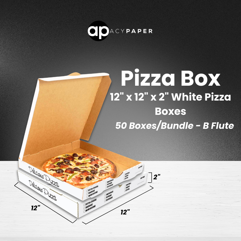 12 inch b flute white pizza box