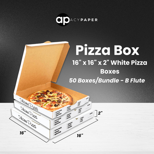 16 inch b flute white pizza box