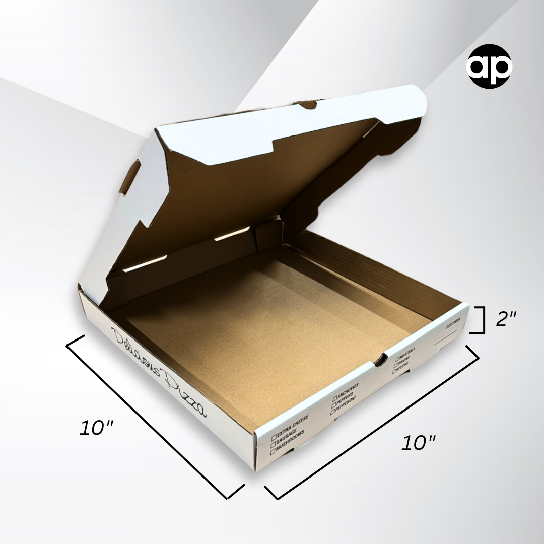10 inch b flute white pizza box