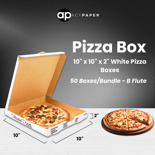 10 inch b flute white pizza box