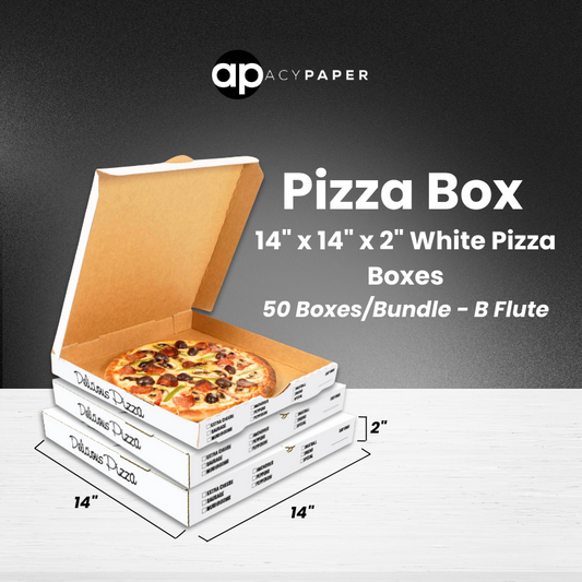 14 inch b flute white pizza box