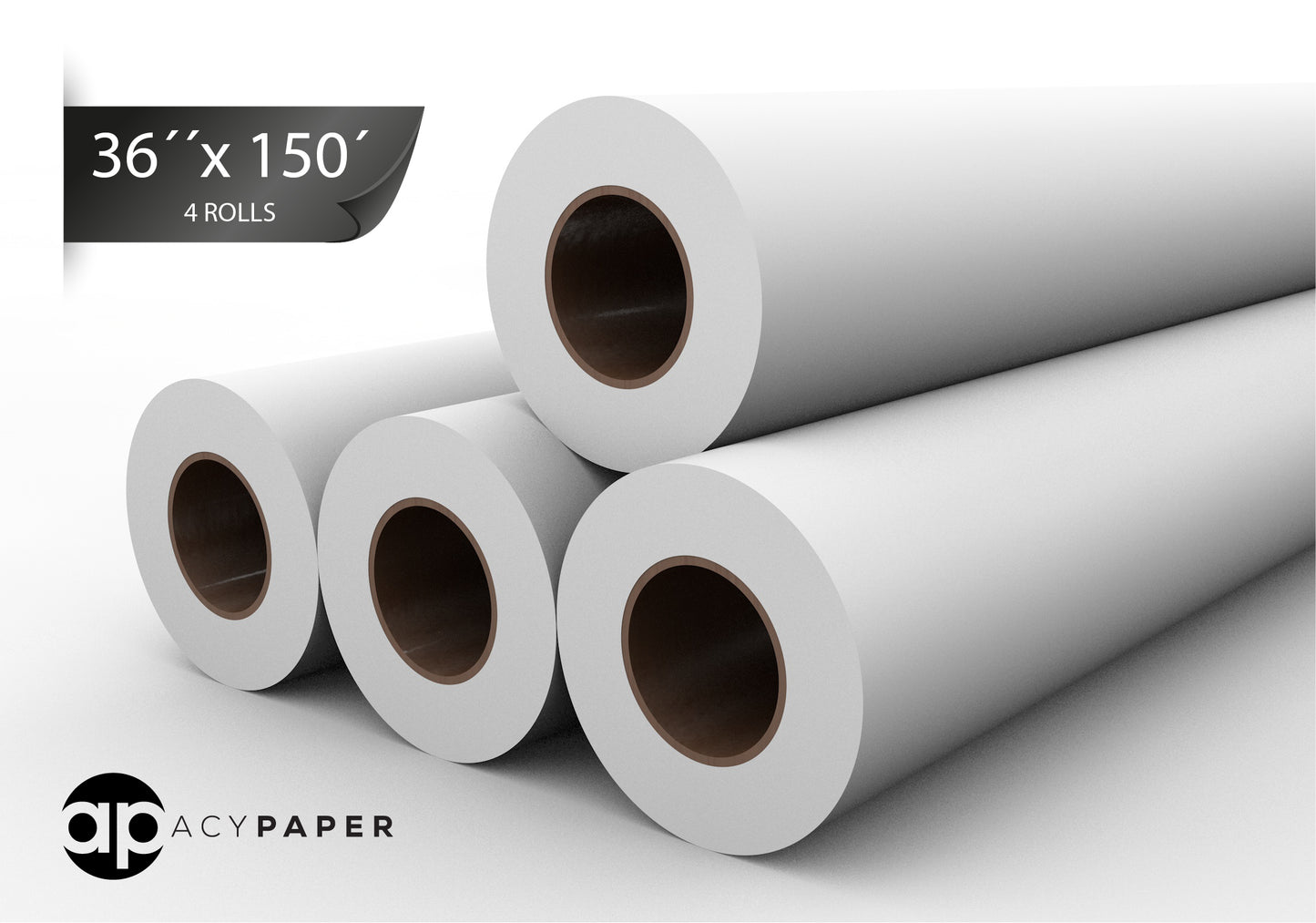 Plotter Paper 36 x 150, CAD Paper Rolls, 20 lb. Bond Paper on 2" Core for CAD Printing on Wide Format Ink Jet Printers, 4 Rolls per Box. Premium Quality