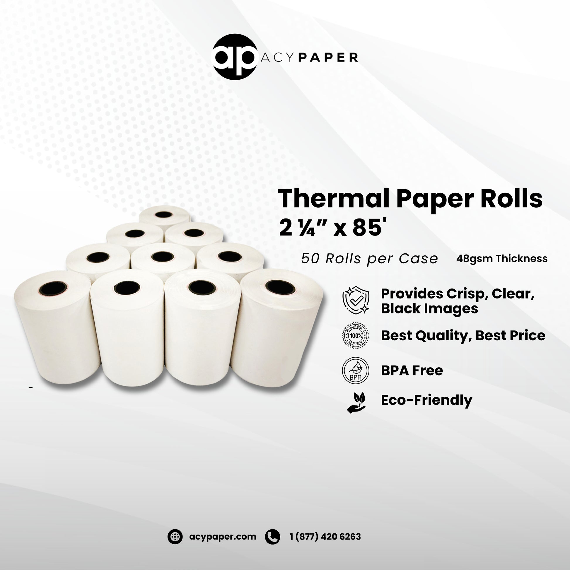 2 1/4 x 85 Thermal Receipt Paper Roll