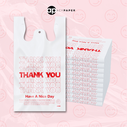 1/6 Barrel Thank you -Plastic Shopping Bag - Wholesale