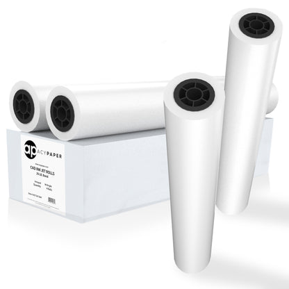 Plotter Paper 36 x 150, CAD Paper Rolls, 20 lb. Bond Paper on 2" Core for CAD Printing on Wide Format Ink Jet Printers, 4 Rolls per Box. Premium Quality